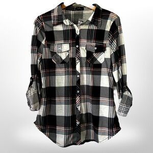Milk and Honey Button Up Plaid Shirt